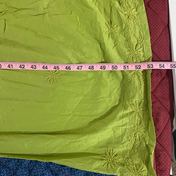 Indian Anarkali Kurta Maxi Dress - Green with Embroidery Details - Size L - Picture 11 of 13